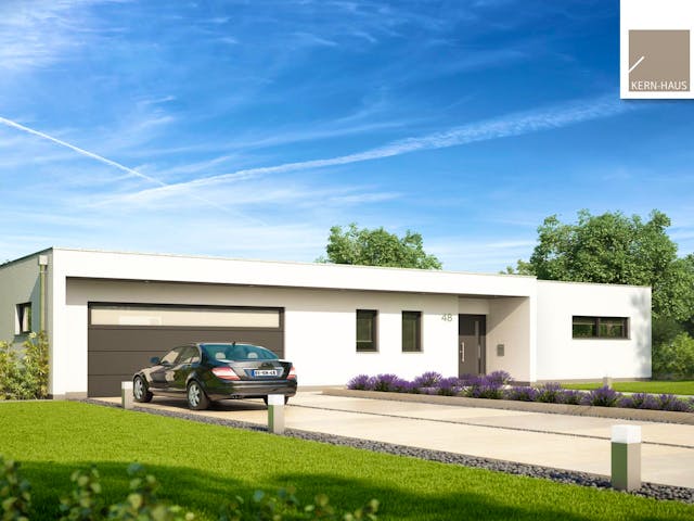 Massivhaus Bungalow Purea von Kern-Haus Schlüsselfertig ab 542900€, Bungalow Außenansicht 1 Massivhaus Bungalow Purea von Kern-Haus Schlüsselfertig ab 542900€, Bungalow Außenansicht 1