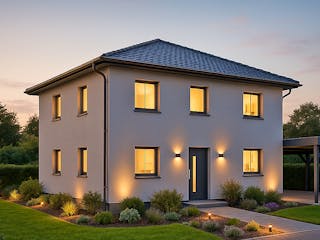 Massivhaus Stadtvilla 120 von Bauwerk Chemnitz Immobilien Schlüsselfertig ab 389000€, Stadtvilla Außenansicht 1