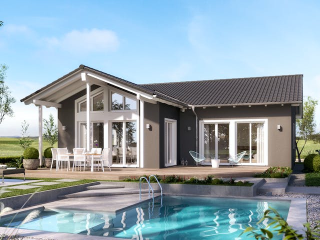 Fertighaus AMBIENCE 100 V2 von Bien-Zenker Schlüsselfertig ab 343389€, Bungalow Außenansicht 1