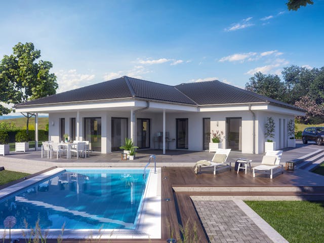 Fertighaus AMBIENCE 110 V3 von Bien-Zenker Schlüsselfertig ab 336834€, Bungalow Außenansicht 1