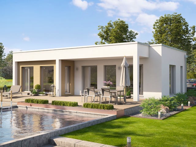 Fertighaus AMBIENCE 77 V4 von Bien-Zenker Schlüsselfertig ab 277587€, Bungalow Außenansicht 1