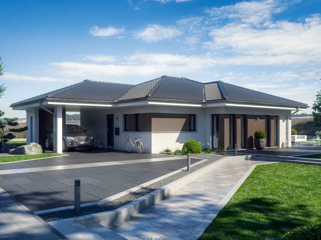 Fertighaus AMBIENCE 88 V3 von Bien-Zenker Schlüsselfertig ab 295069€, Bungalow Außenansicht 1