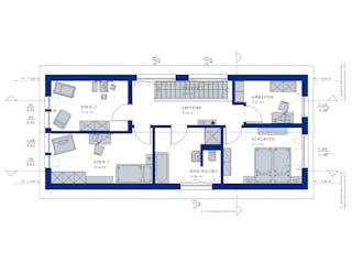 Fertighaus BALANCE 146 von Bien-Zenker Schlüsselfertig ab 377517€, Satteldach-Klassiker Grundriss 2