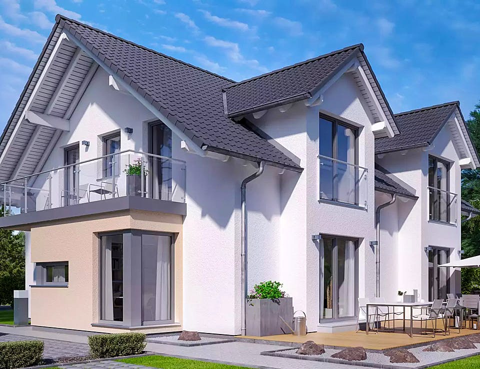 Fertighaus CELEBRATION 192 V2 von Bien-Zenker Schlüsselfertig ab 542339€, Satteldach-Klassiker Außenansicht 1