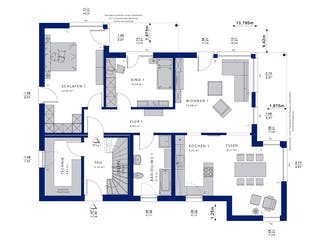 Fertighaus CELEBRATION 211 V4 von Bien-Zenker Schlüsselfertig ab 551716€, Satteldach-Klassiker Grundriss 1