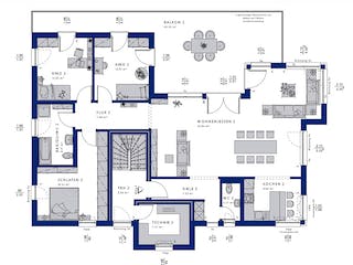 Fertighaus CELEBRATION 282 V4 von Bien-Zenker Schlüsselfertig ab 895648€, Cubushaus Grundriss 2