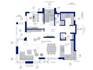 Fertighaus CONCEPT-M 153 Stuttgart von Bien-Zenker Schlüsselfertig ab 836663€, Satteldach-Klassiker Grundriss 1