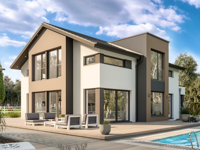Fertighaus CONCEPT-M 163 Dresden von Bien-Zenker Schlüsselfertig ab 691867€, Satteldach-Klassiker Außenansicht 1