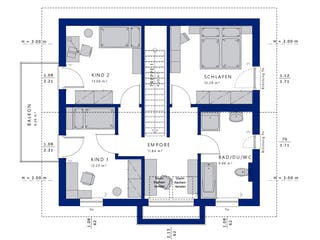Fertighaus EDITION 134 V4 von Bien-Zenker Schlüsselfertig ab 348718€, Satteldach-Klassiker Grundriss 2
