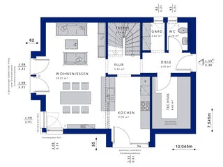 Fertighaus EVOLUTION 122 V5 von Bien-Zenker Schlüsselfertig ab 346295€, Satteldach-Klassiker Grundriss 1