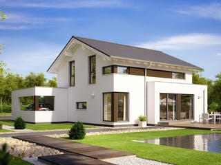 Fertighaus EVOLUTION 124 V3 von Bien-Zenker Schlüsselfertig ab 349093€, Satteldach-Klassiker Außenansicht 1