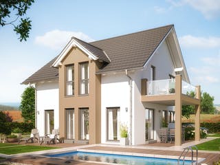 Fertighaus EVOLUTION 136 V2 von Bien-Zenker Schlüsselfertig ab 362131€, Satteldach-Klassiker Außenansicht 1