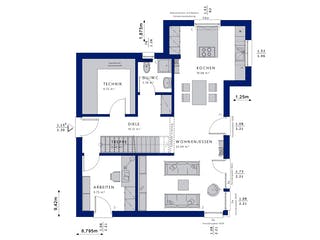 Fertighaus EVOLUTION 136 V4 von Bien-Zenker Schlüsselfertig ab 395884€, Stadtvilla Grundriss 1