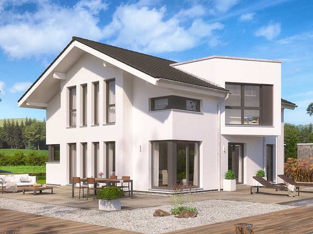 Fertighaus EVOLUTION 161 V3 von Bien-Zenker Schlüsselfertig ab 381036€, Satteldach-Klassiker Außenansicht 1 Fertighaus EVOLUTION 161 V3 von Bien-Zenker Schlüsselfertig ab 381036€, Satteldach-Klassiker Außenansicht 1