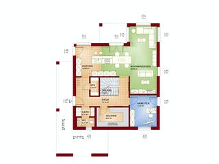 Fertighaus EVOLUTION 161 V4 von Bien-Zenker Schlüsselfertig ab 415446€, Satteldach-Klassiker Grundriss 1