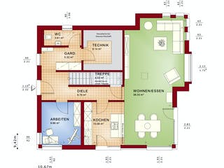 Fertighaus EVOLUTION 162 V2 von Bien-Zenker Schlüsselfertig ab 418006€, Satteldach-Klassiker Grundriss 1