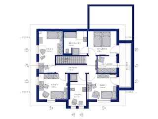 Fertighaus EVOLUTION 162 V4 von Bien-Zenker Schlüsselfertig ab 418006€, Satteldach-Klassiker Grundriss 2