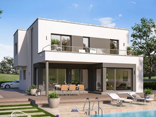 Fertighaus EVOLUTION 163 V5 von Bien-Zenker Schlüsselfertig ab 447986€, Cubushaus Außenansicht 1