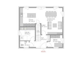 Massivhaus Einfamilienhaus Emma von Domo 1999 Immobilien Schlüsselfertig ab 335000€, Satteldach-Klassiker Grundriss 1
