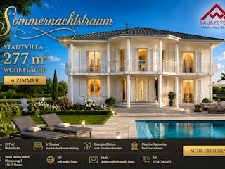 Massivhaus Stadtvilla Klassisch 277 m² mit LIAPLAN gebaut von Mein Haus Bausysteme, Stadtvilla Außenansicht 4