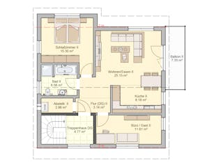 Fertighaus Junto 173 von Fingerhut Haus Schlüsselfertig ab 550019€, Satteldach-Klassiker Grundriss 2