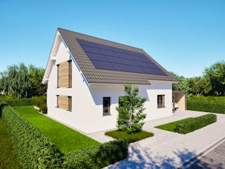 Massivhaus Entwurf SL168 von FAVORIT Massivhaus, Satteldach-Klassiker Außenansicht 5