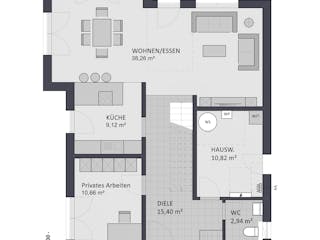 Massivhaus Entwurf SL157 von FAVORIT Massivhaus, Satteldach-Klassiker Grundriss 1