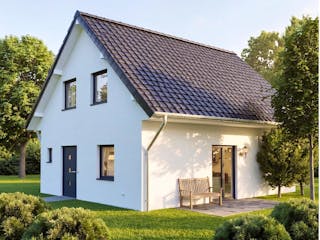 Massivhaus Einfamilienhaus Classic Piccolo von Domo 1999 Immobilien Schlüsselfertig ab 319000€, Außenansicht 2