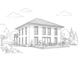 Massivhaus Stadtvilla 110 von Ever Energy Home, Stadtvilla Außenansicht 2