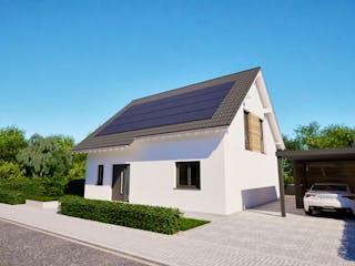 Massivhaus Entwurf SL168 von FAVORIT Massivhaus, Satteldach-Klassiker Außenansicht 6