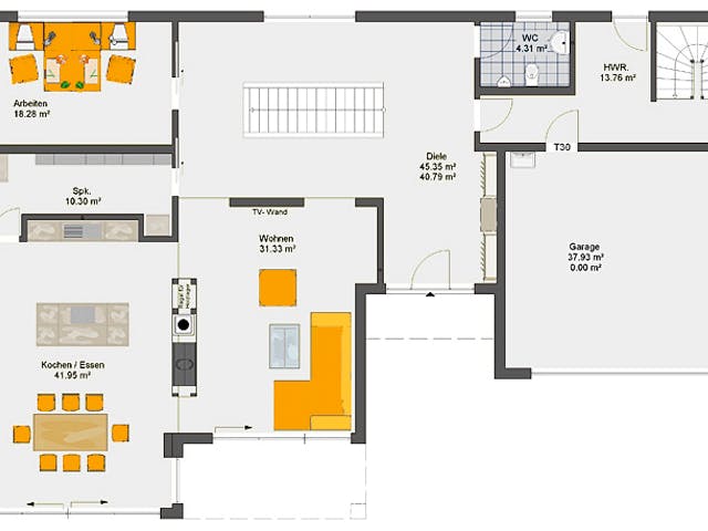 Fertighaus Calando von Büdenbender Hausbau, Cubushaus Grundriss 1