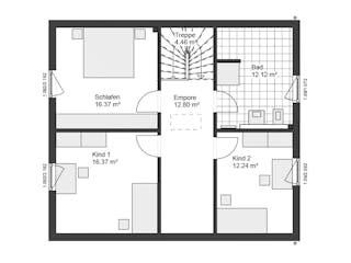 Fertighaus White&Black 150 von WHITE&BLACK Fertighäuser Schlüsselfertig ab 340606€, Stadtvilla Grundriss 3