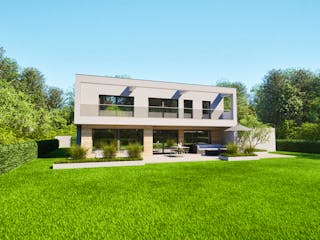 Massivhaus Entwurf CD245 von FAVORIT Massivhaus, Cubushaus Außenansicht 3