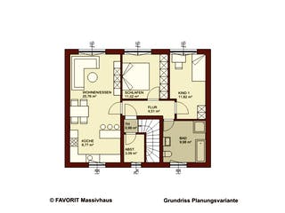 Massivhaus Citylife 147 von FAVORIT Massivhaus Schlüsselfertig ab 344520€, Satteldach-Klassiker Grundriss 3