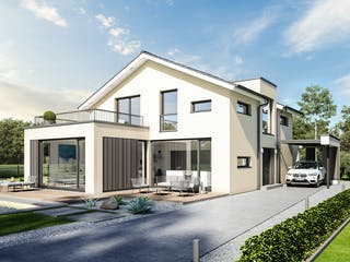Fertighaus CONCEPT-M 154 Hannover von Bien-Zenker Schlüsselfertig ab 641352€, Satteldach-Klassiker Außenansicht 2