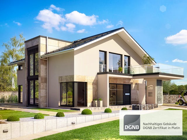 Fertighaus CONCEPT-M 163 München von Bien-Zenker Schlüsselfertig ab 691867€, Satteldach-Klassiker Außenansicht 1