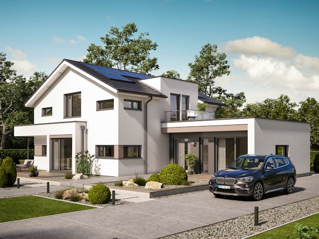 Fertighaus CONCEPT-M 166 Erfurt von Bien-Zenker Schlüsselfertig ab 660848€, Satteldach-Klassiker Außenansicht 1