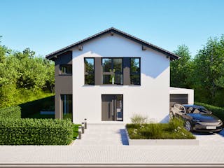 Massivhaus Entwurf SL157 von FAVORIT Massivhaus, Satteldach-Klassiker Außenansicht 7