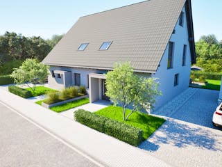 Massivhaus Entwurf FI129 von FAVORIT Massivhaus, Satteldach-Klassiker Außenansicht 16