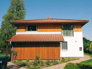 Fertighaus Christine (KfW-Effizienzhaus 40 EE) von Dammann-Haus Schlüsselfertig ab 328300€, Stadtvilla Außenansicht 2