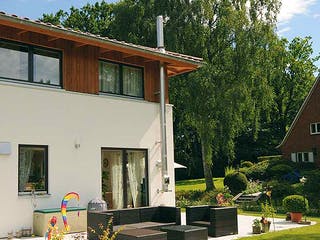 Fertighaus Christine (KfW-Effizienzhaus 40 EE) von Dammann-Haus Schlüsselfertig ab 328300€, Stadtvilla Außenansicht 3