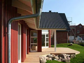 Fertighaus Natalie (KfW-Effizienzhaus 40 EE) von Dammann-Haus Schlüsselfertig ab 392000€, Bungalow Außenansicht 4