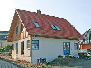 Fertighaus Patricia (KfW-Effizienzhaus 40 EE) von Dammann-Haus Schlüsselfertig ab 329000€, Außenansicht 2