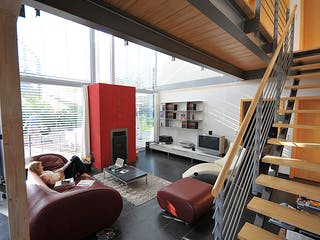 Fertighaus Sabine (KfW-Effizienzhaus 40 EE) von Dammann-Haus Schlüsselfertig ab 444200€, Pultdachhaus Innenansicht 1