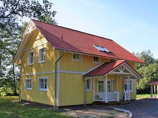 Fertighaus Svanhild (KfW-Effizienzhaus 40 EE) von Dammann-Haus Schlüsselfertig ab 413900€, Außenansicht 4