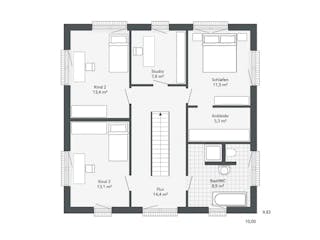 Fertighaus Discovery XL von Danhaus Deutschland Ausbauhaus ab 351488€, Stadtvilla Grundriss 2