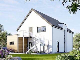 Fertighaus Plus 175 von Danwood Schlüsselfertig ab 463900€, Satteldach-Klassiker Außenansicht 1