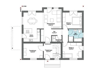 Fertighaus Plus 232 von Danwood Schlüsselfertig ab 524600€, Satteldach-Klassiker Grundriss 1