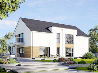 Fertighaus Plus 270 von Danwood Schlüsselfertig ab 568000€, Satteldach-Klassiker Außenansicht 1