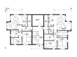 Fertighaus Poly 508 W4 von Danwood, Stadtvilla Grundriss 1